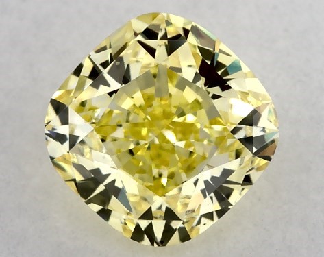 IGI 0.76 Carat Fancy Intense Yellow-VS1 Cushion Modified Cut Lab-Grown Diamond